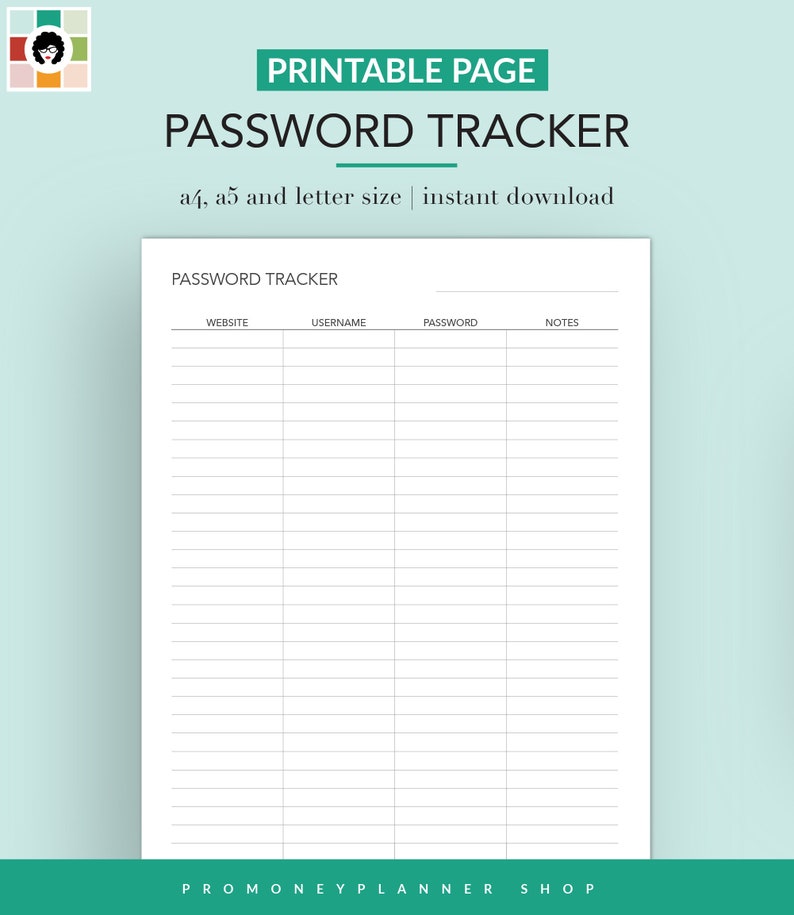 Password Tracker Password Journal Password List Keeper - Etsy