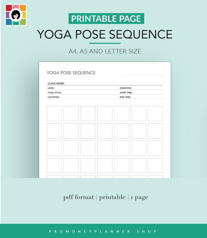 Yoga Pose Sequence Yoga Instructor Planner Yoga Pose (Download Now) - Etsy