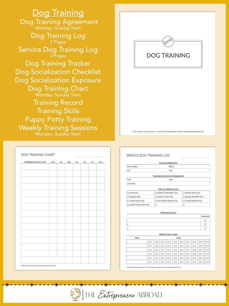 Dog Training Business Planner Printable Dog Trainer Etsy