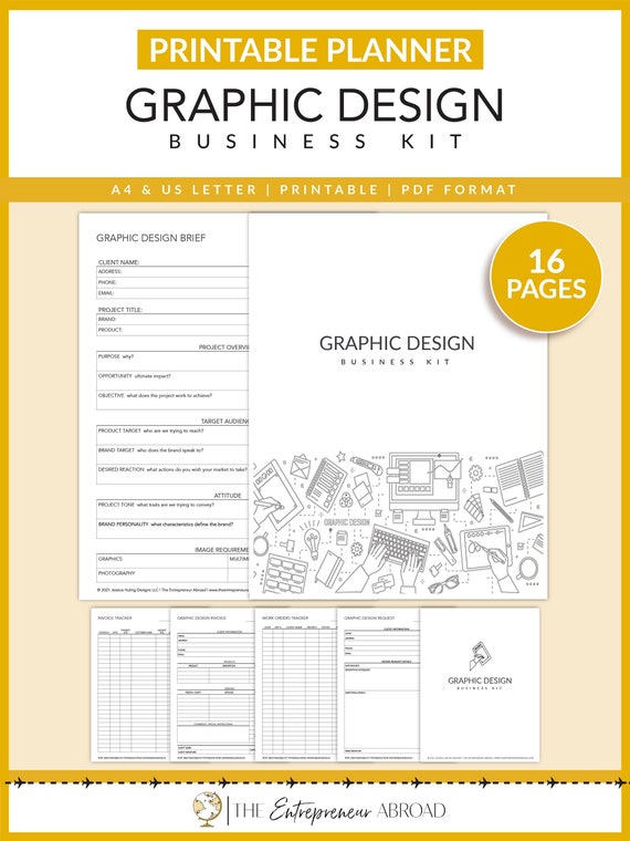 Graphic Design Business Kit | Printable | Design Planner | Project Planner | Logo Design Brief | Client Management | Services | A4 | Letter