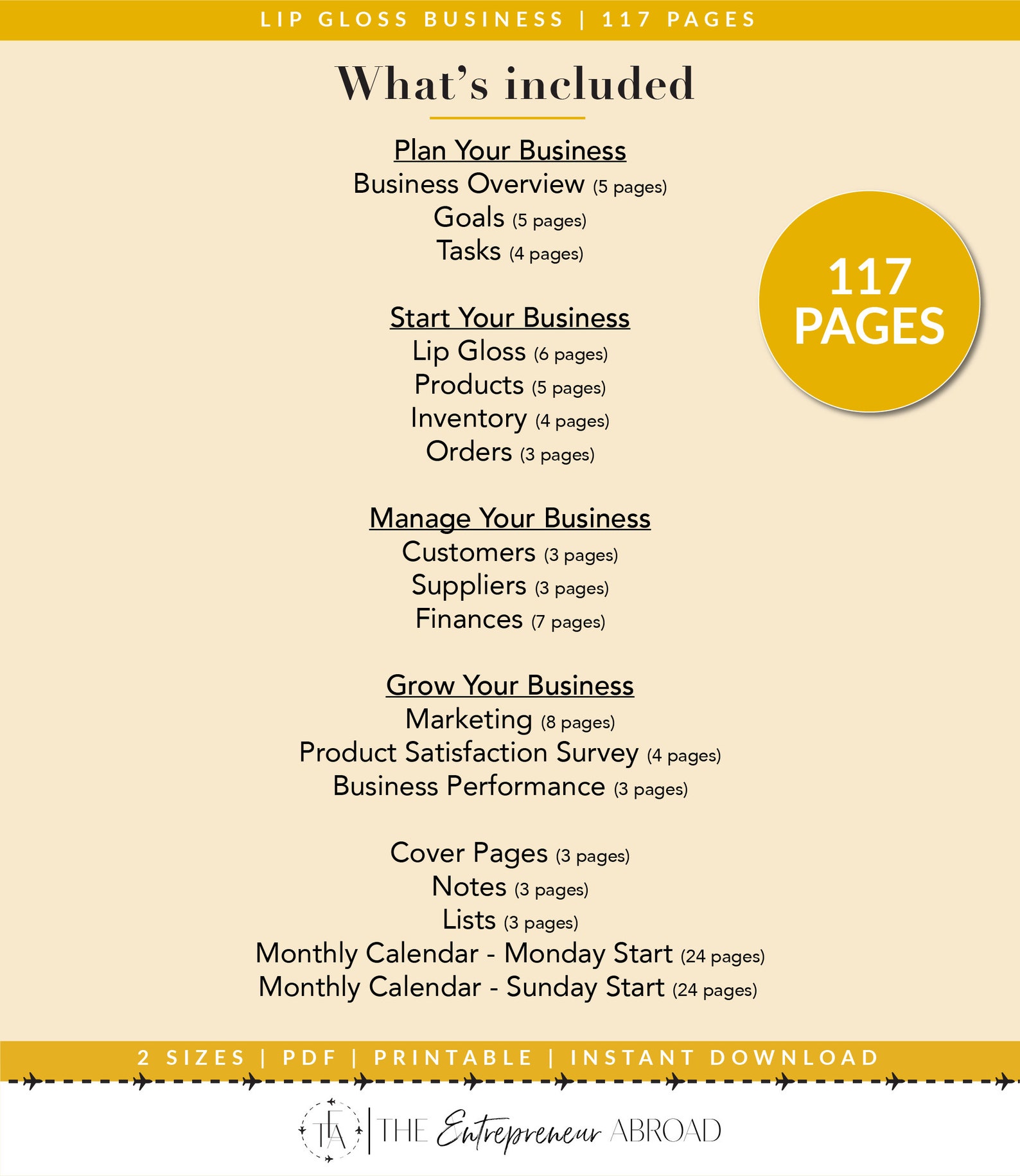 Lip Gloss Business the Startup Planner™ Printable Etsy UK