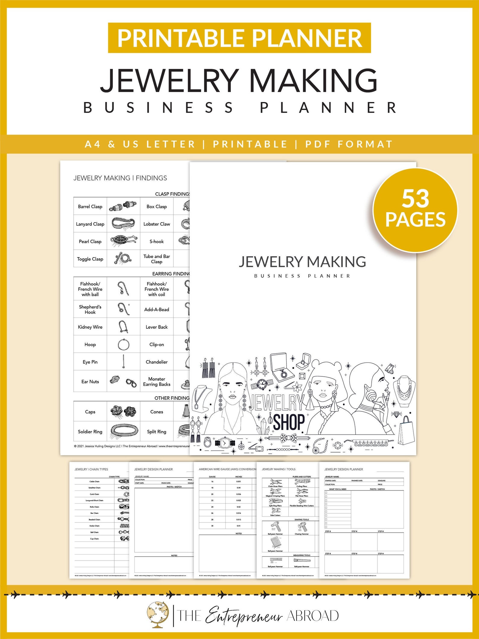 Jewelry Making Business Planner Printable Jewelry Design Etsy UK