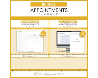 Appointments Bundle | Fillable & Printable | Planner | Time Management | Productivity | Organizer | Scheduler | Calendar | Letter | A4 | A5