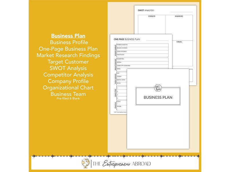 Business Plan Printable Plan Your Business the Startup Planner ...
