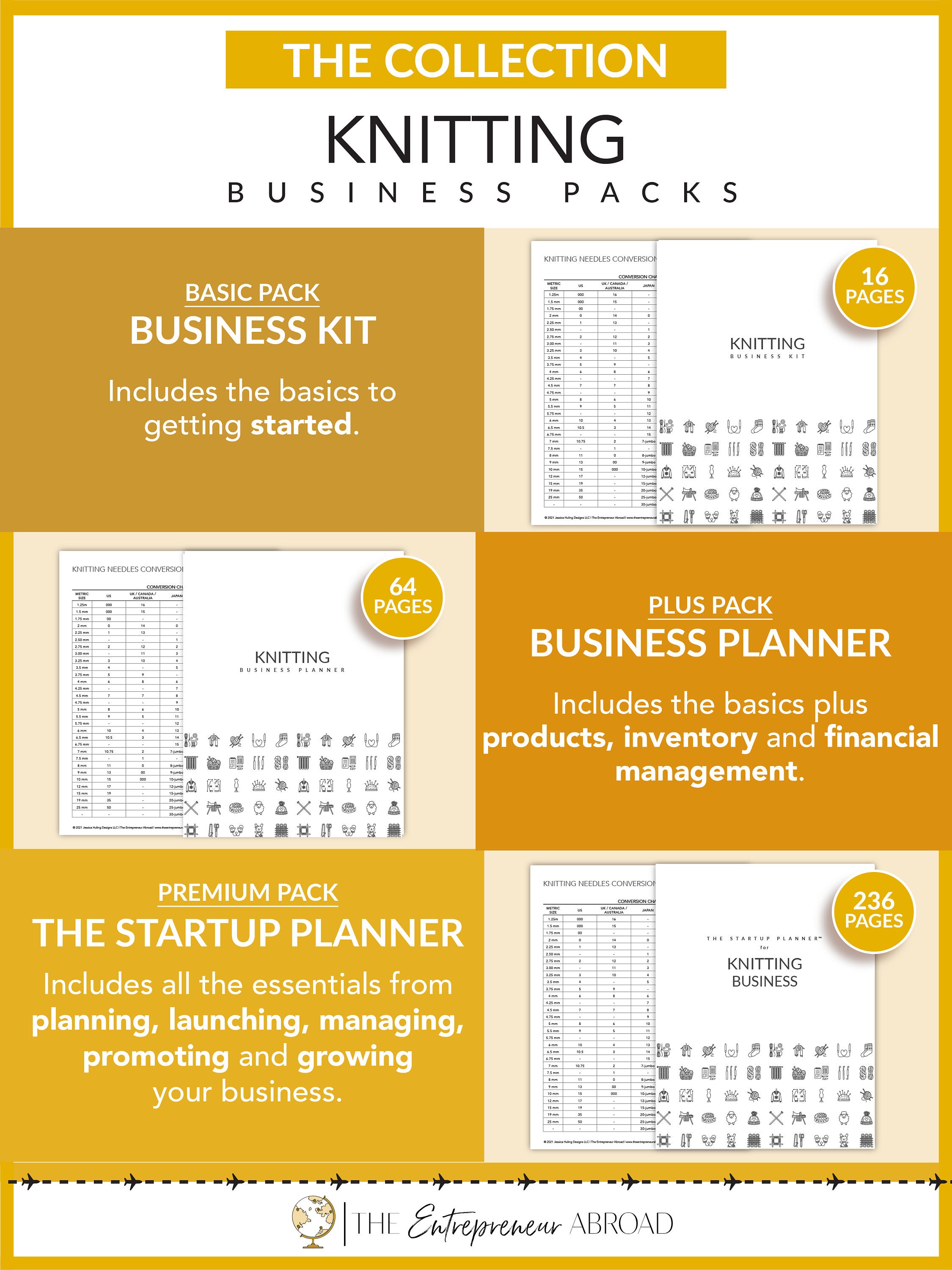 Knitting Business Kit Printable Arts & Crafts Knitting Project Pattern
