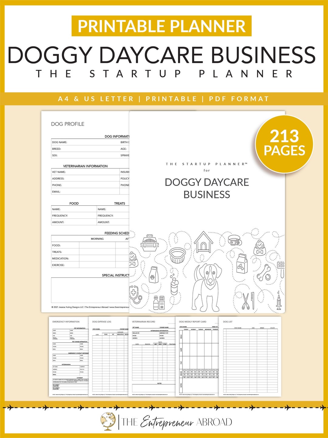 Doggy Daycare Business the Startup Planner Printable Doggie