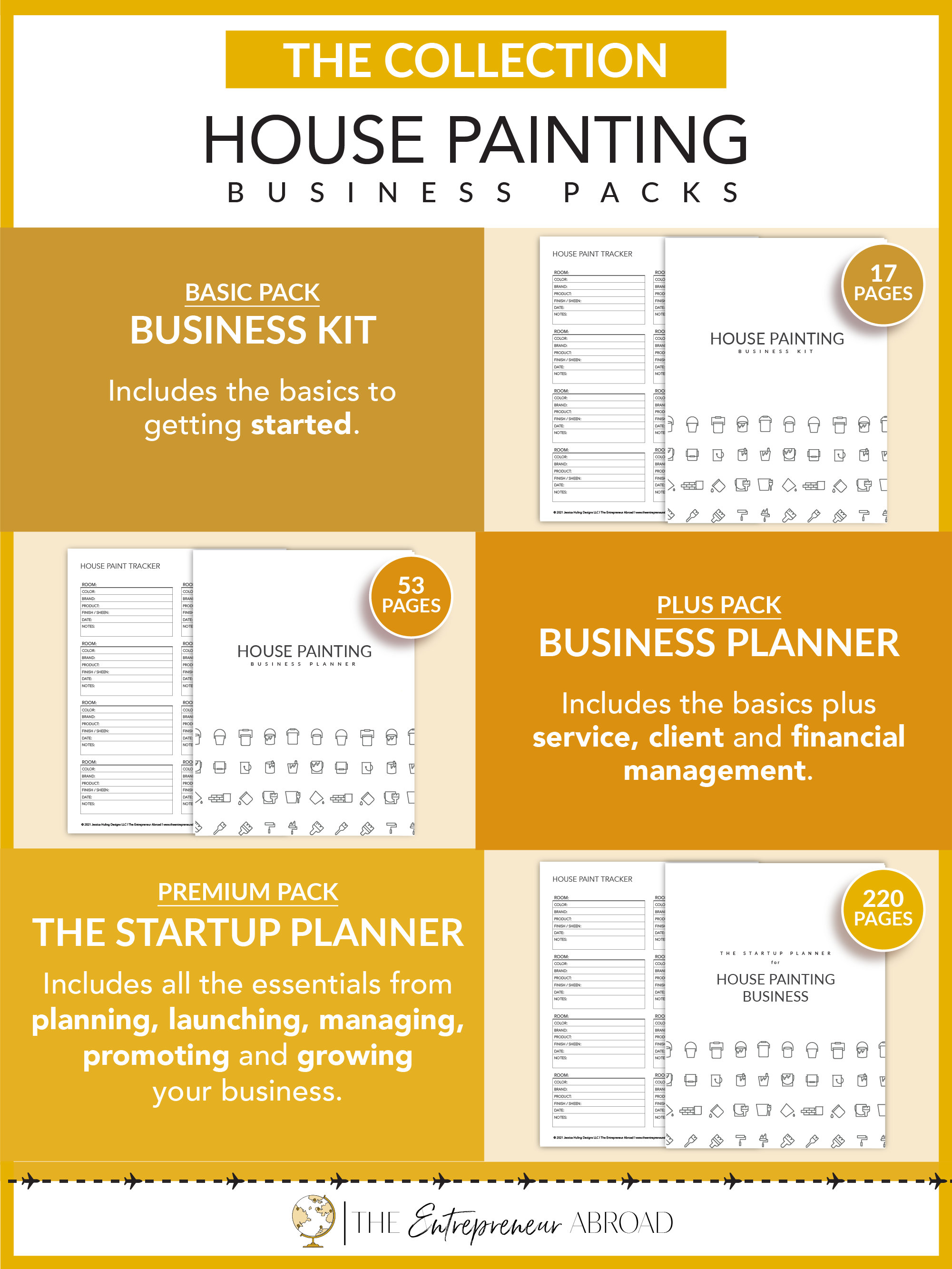 House Painting Business Planner Printable Interior Etsy