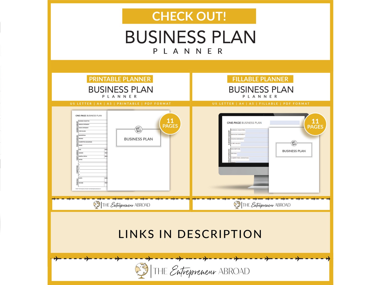 Business Plan Printable Plan Your Business the Startup Planner ...