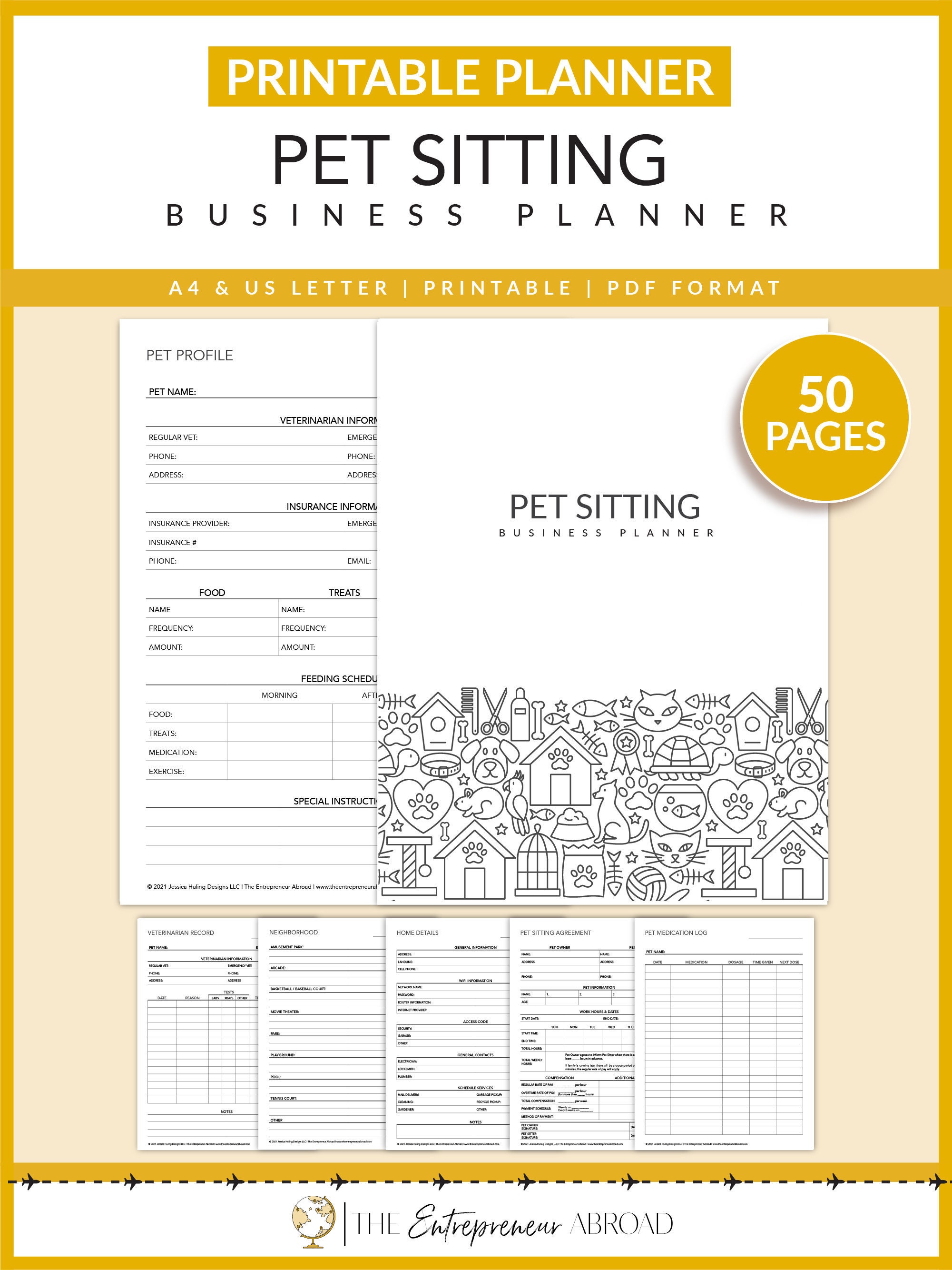 Pet Sitting Business Planner Printable Pet Sitter Etsy