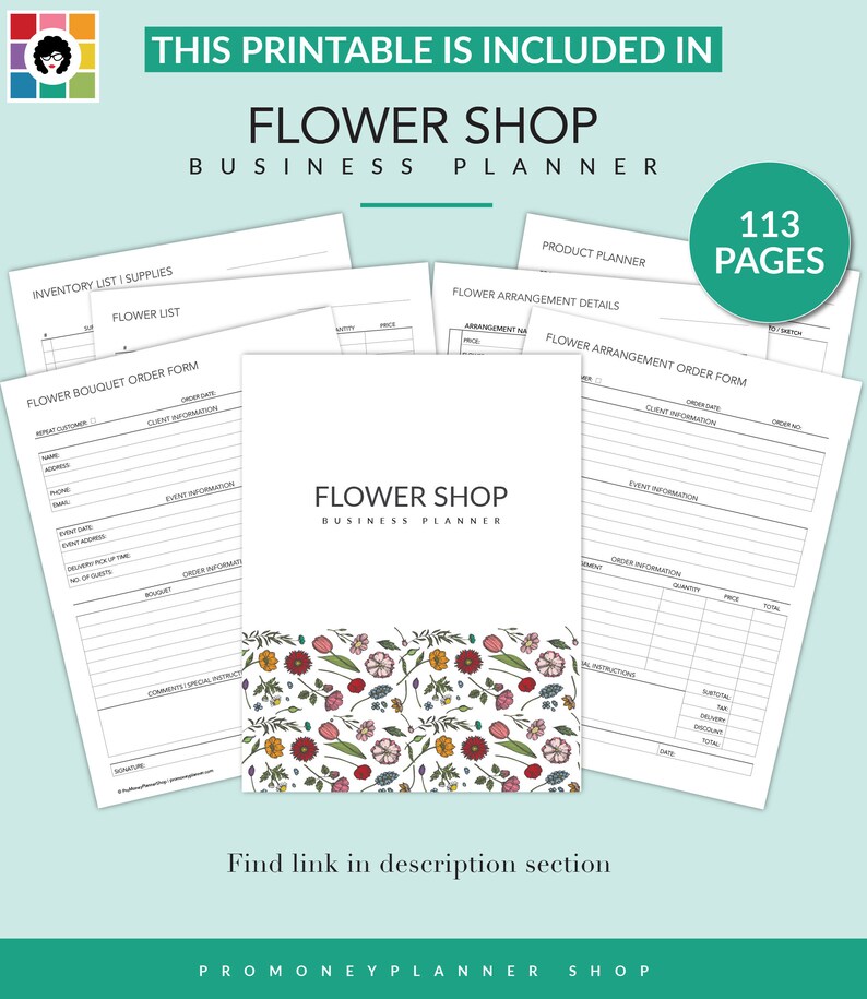 Flower Arrangement Order Form Florist Business Flower Shop Etsy