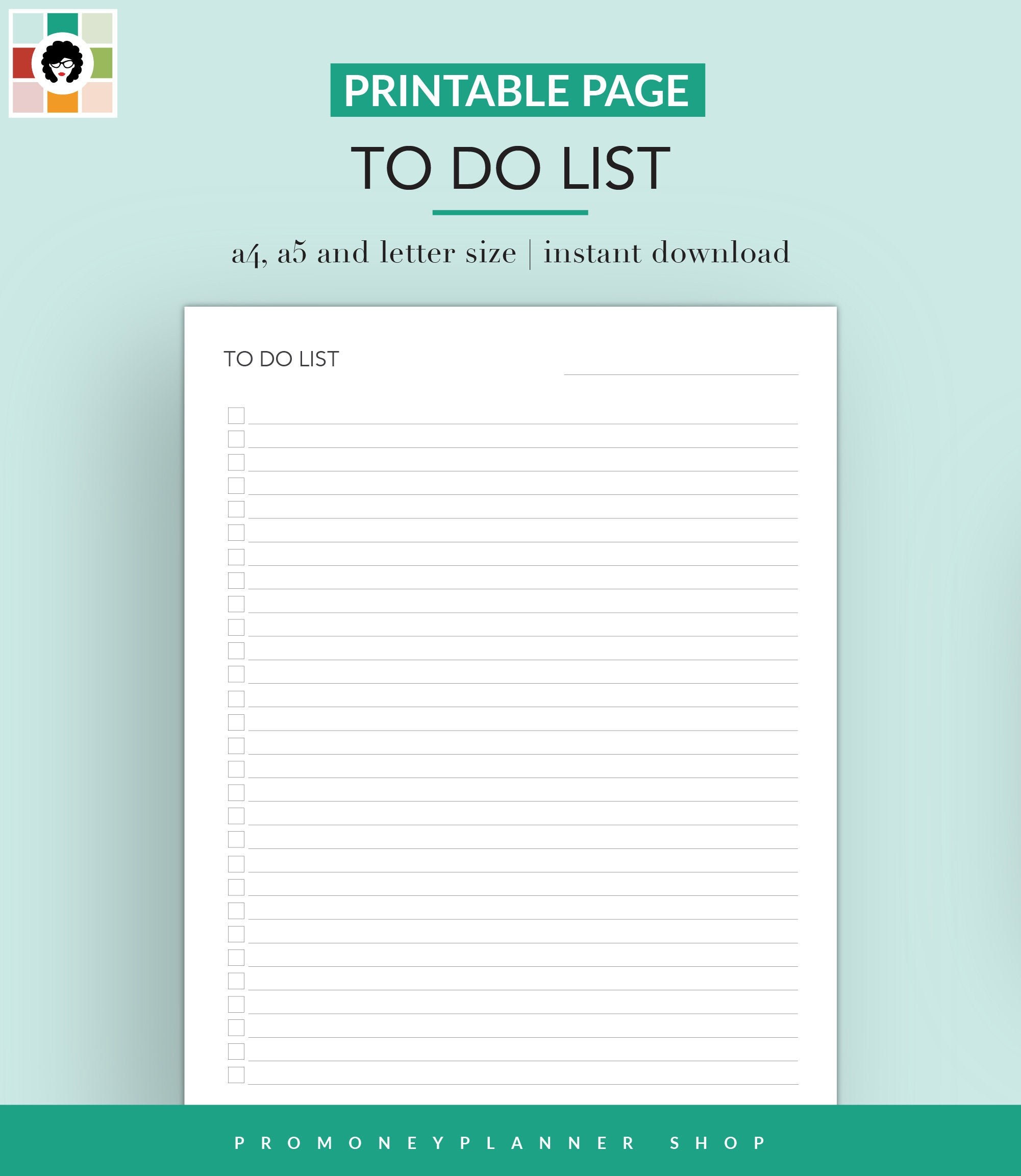 To Do List | Printable | PDF | US Letter | A4 | A5 | Instant Download ...