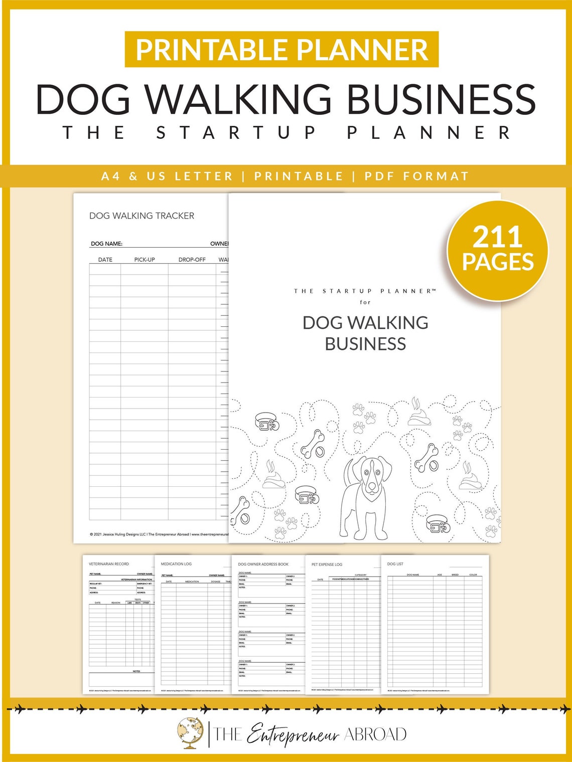 Dog Walking Business The Startup Planner Printable Dog Etsy