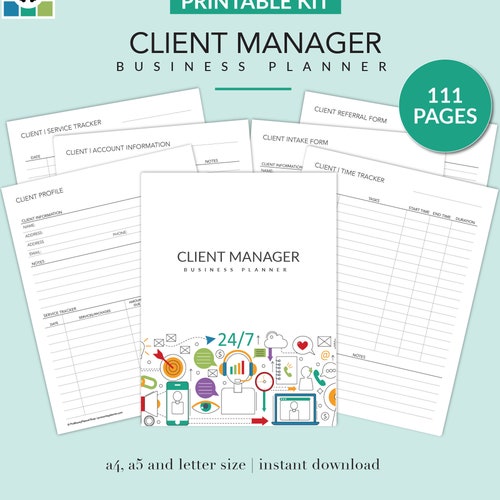 Client Manager Business Planner Client Management Client - Etsy