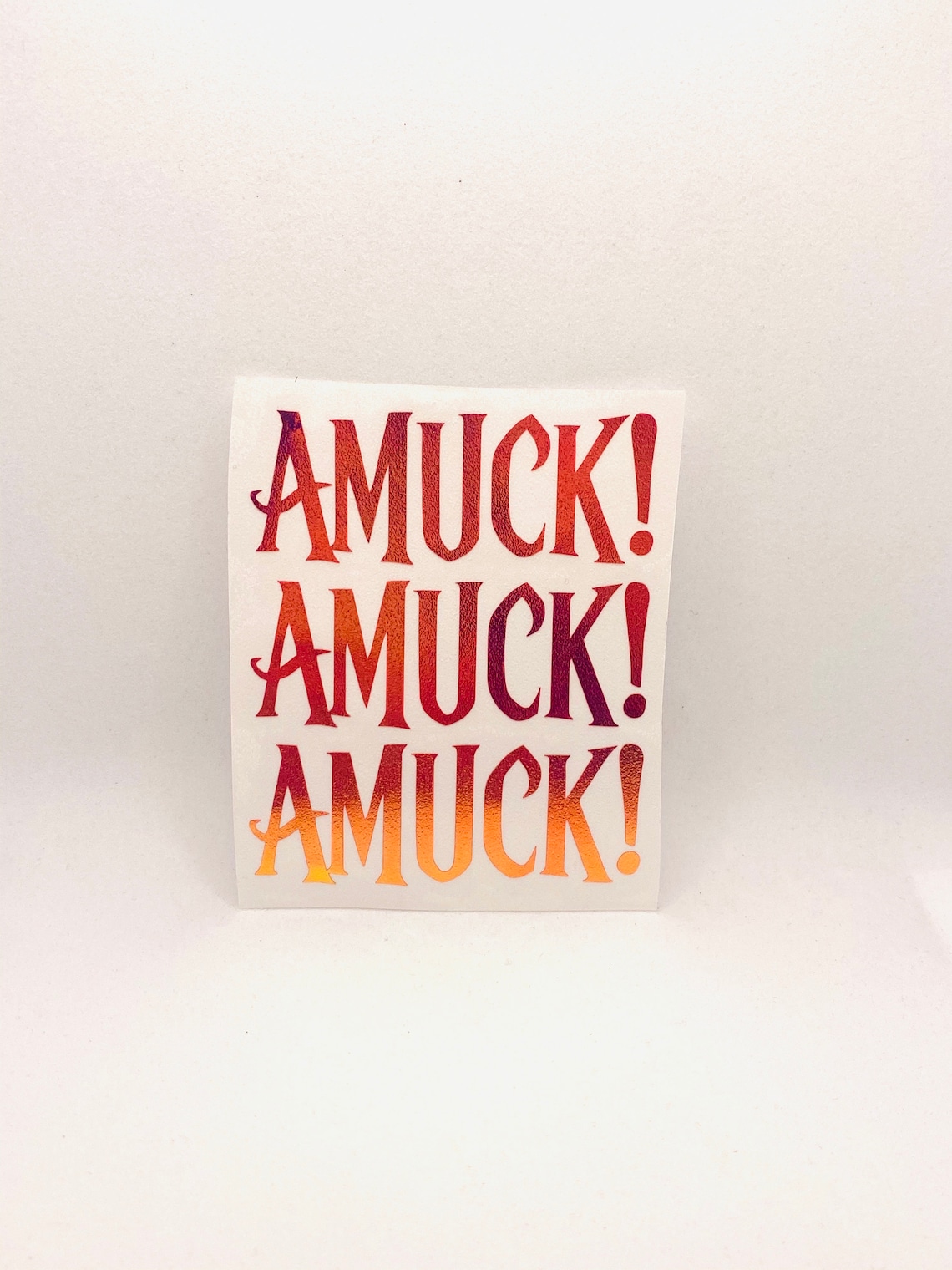 AMUCK AMUCK AMUCK Halloween Vinyl Decal Self Adhesive & Iron Etsy