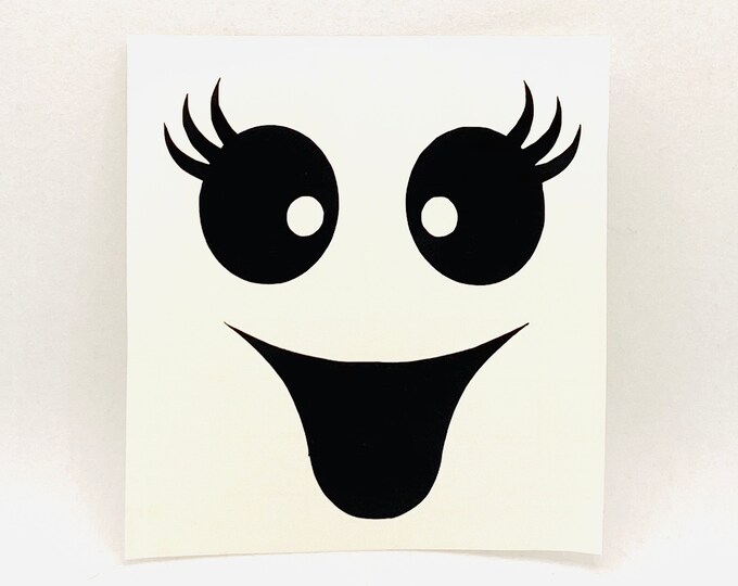 Girly Ghost Face Vinyl Decal Ghost Face Ironon Ghost Face Etsy