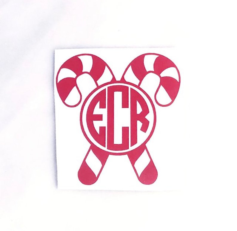 Candy Cane Monogram Christmas Vinyl Decal Self Adhesive & Etsy