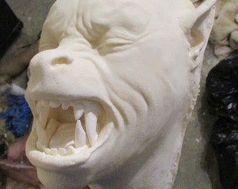 Life size American Werewolf transformation #2  3/4 prop head unpainted blank