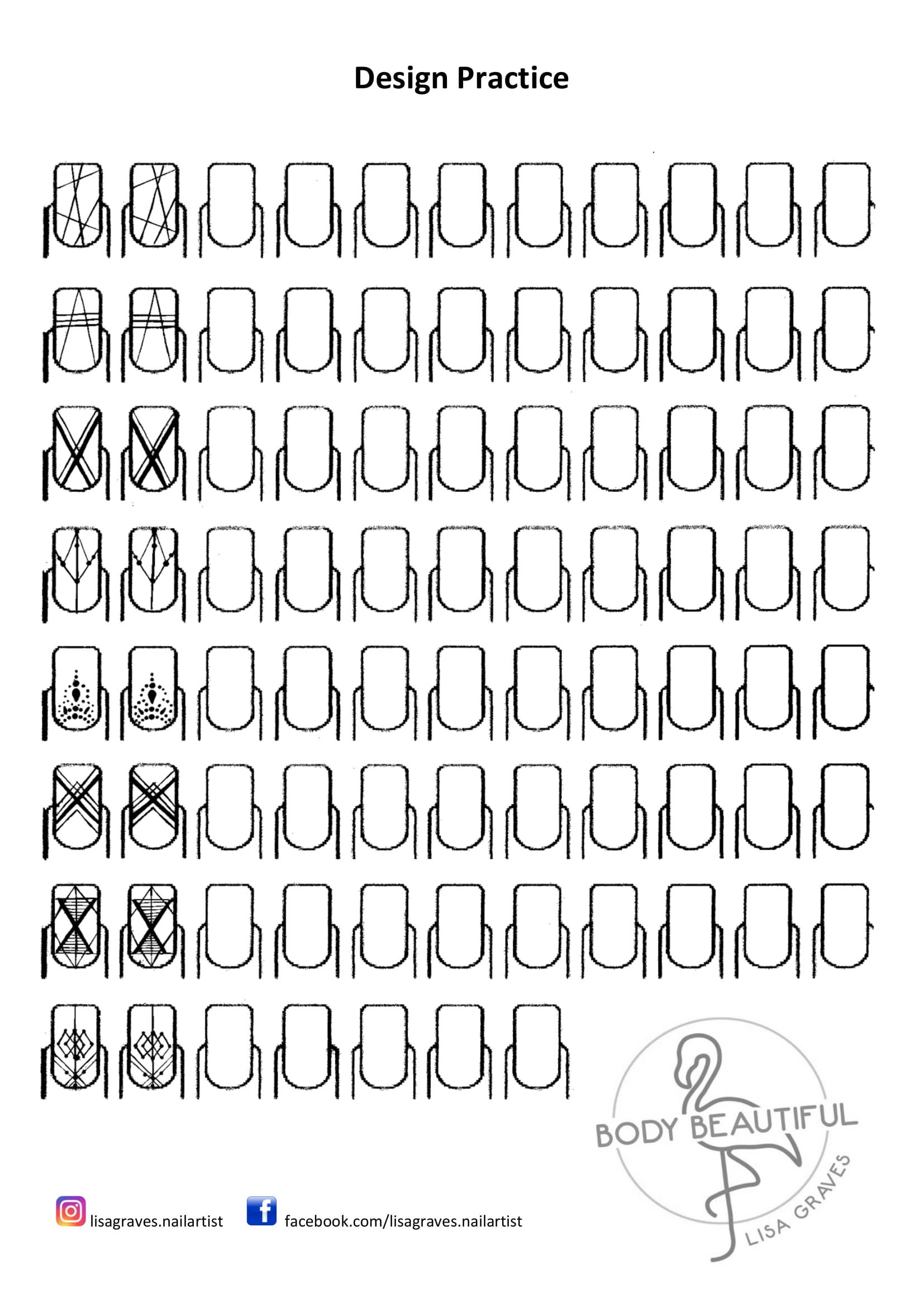 Practice Sheet — Sharnise The Nail Tech | Printable nail art, Nail  stencils, Printable nail art templates