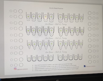 Acrylic bead pick up practice sheet DIGITAL DOWNLOAD