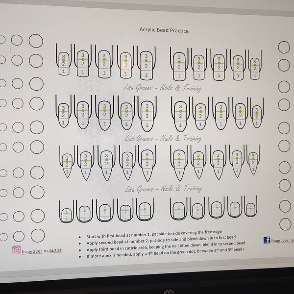 Acrylic bead pick up practice sheet DIGITAL DOWNLOAD