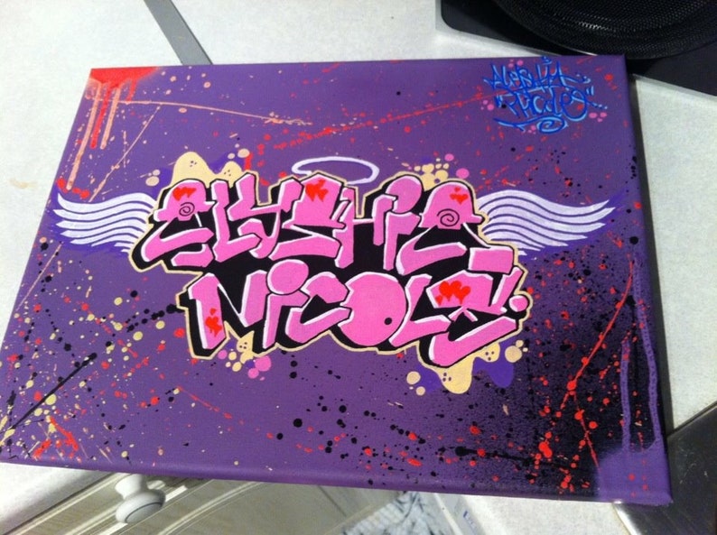 Personalised Custom Graffiti Canvas Etsy