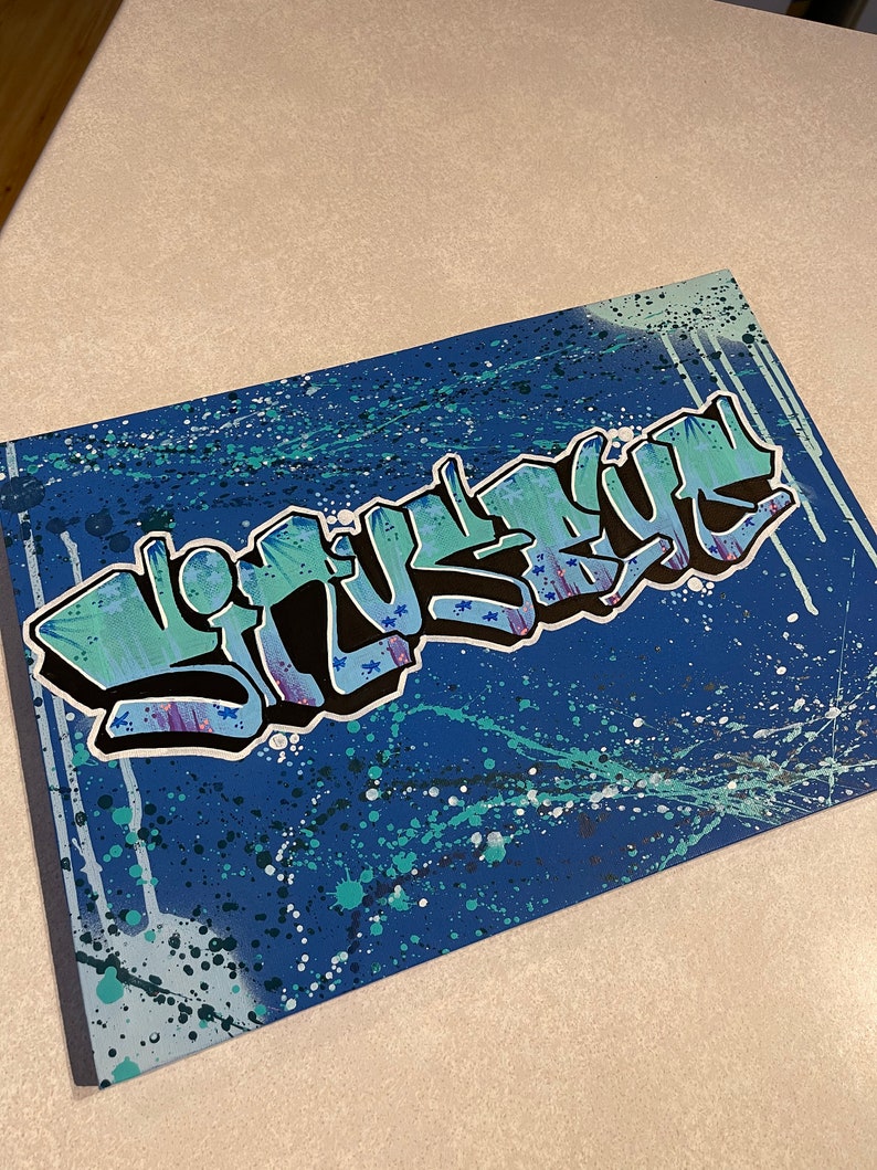 Personalised Custom Graffiti Canvas Etsy