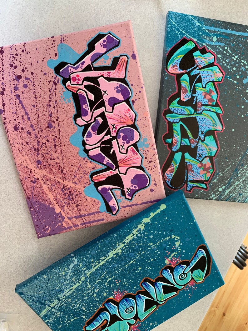 Personalised Custom Graffiti Canvas Etsy