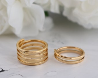 Spiral Ring, 18K Gold Simple Statement Ring, Bridesmaid, Mothers Gift for her, Dainty, Minimalist, Ring for women, Waterproof