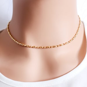 Dotted Simple Chain Necklace 18-Karat Gold Plated Layering Necklace   Everyday Bridesmaid   DaintyMothers Gift for her, Mom, Girl Friend