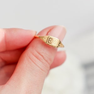 Minimal Sun Band, Rectangle Band, 18K Gold Simple Statement Ring, Bridesmaid, Mothers Gift for her, Dainty, Minimalist, Ring for women