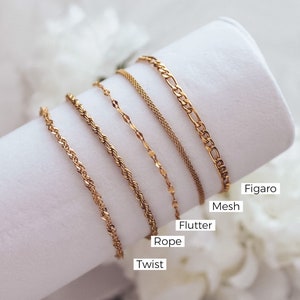 Chain Bracelet 18K Gold Plated Layering Dainty minimalist chains bracelets, Bridesmaid, Mothers Gift, Bracelet for women