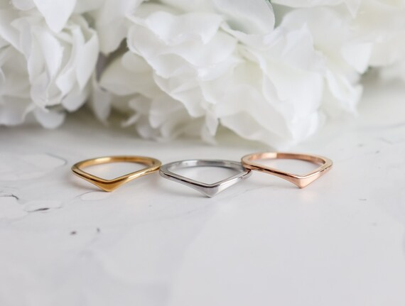 Wishbone Ring 18K Gold Silver Everyday Wear Waterproof Bridesmaid Mothers Gift for Her Mom Girl Friend Hypoallergenic