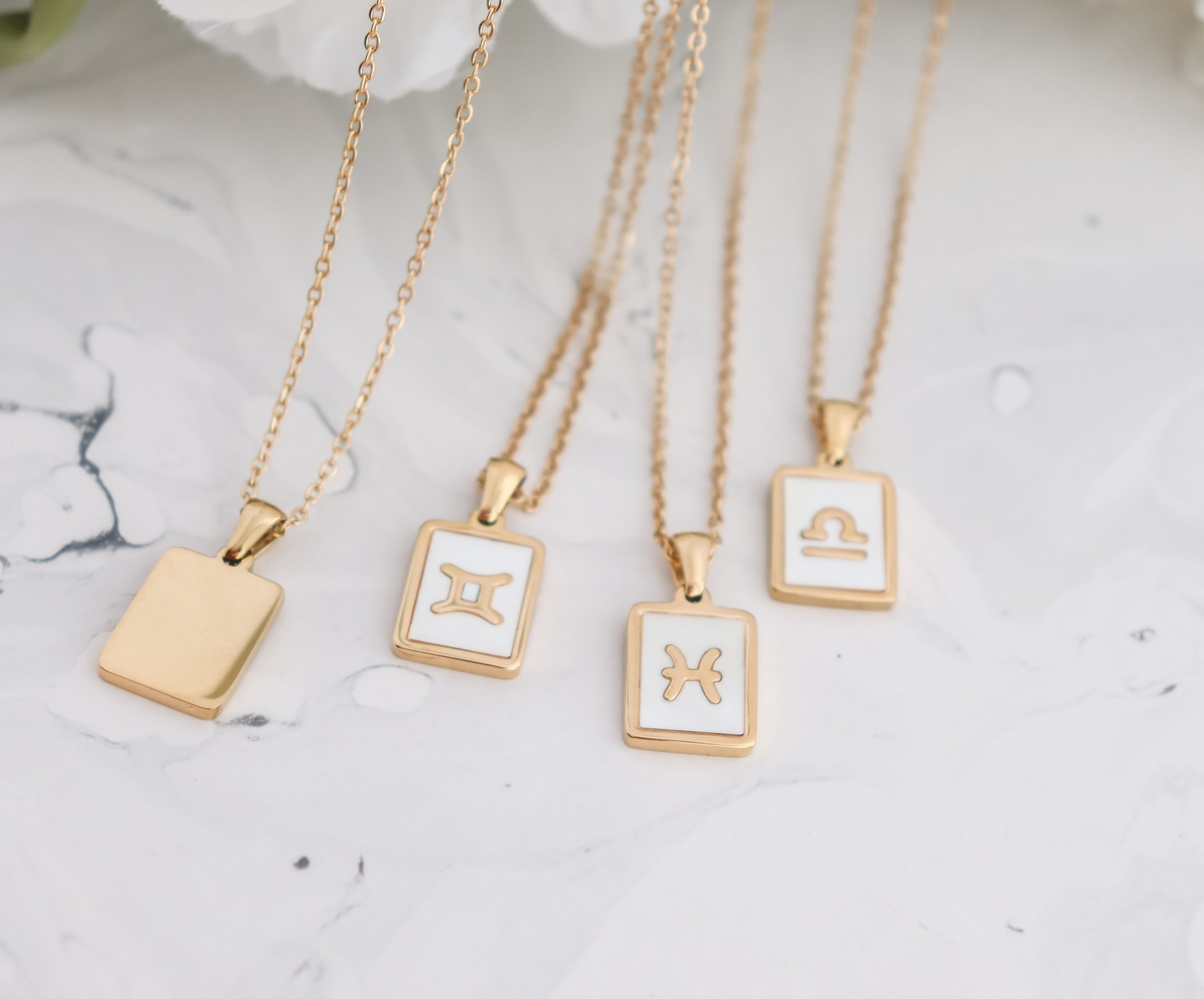 Pearl Zodiac Horoscope Symbol Necklace 