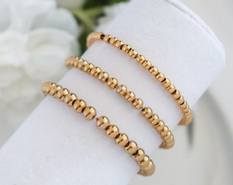 Beads Bracelet, beaded bracelet, 18K Gold Plated Layering Dainty minimalist chains bracelets, Bridesmaid, Christmas Gift, Bracelet for women