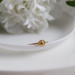 Sunflower Ring, 18K Gold Simple Statement Ring, Bridesmaid, Mothers Gift for her, Dainty, Minimalist, Ring for women, Waterproof image 3