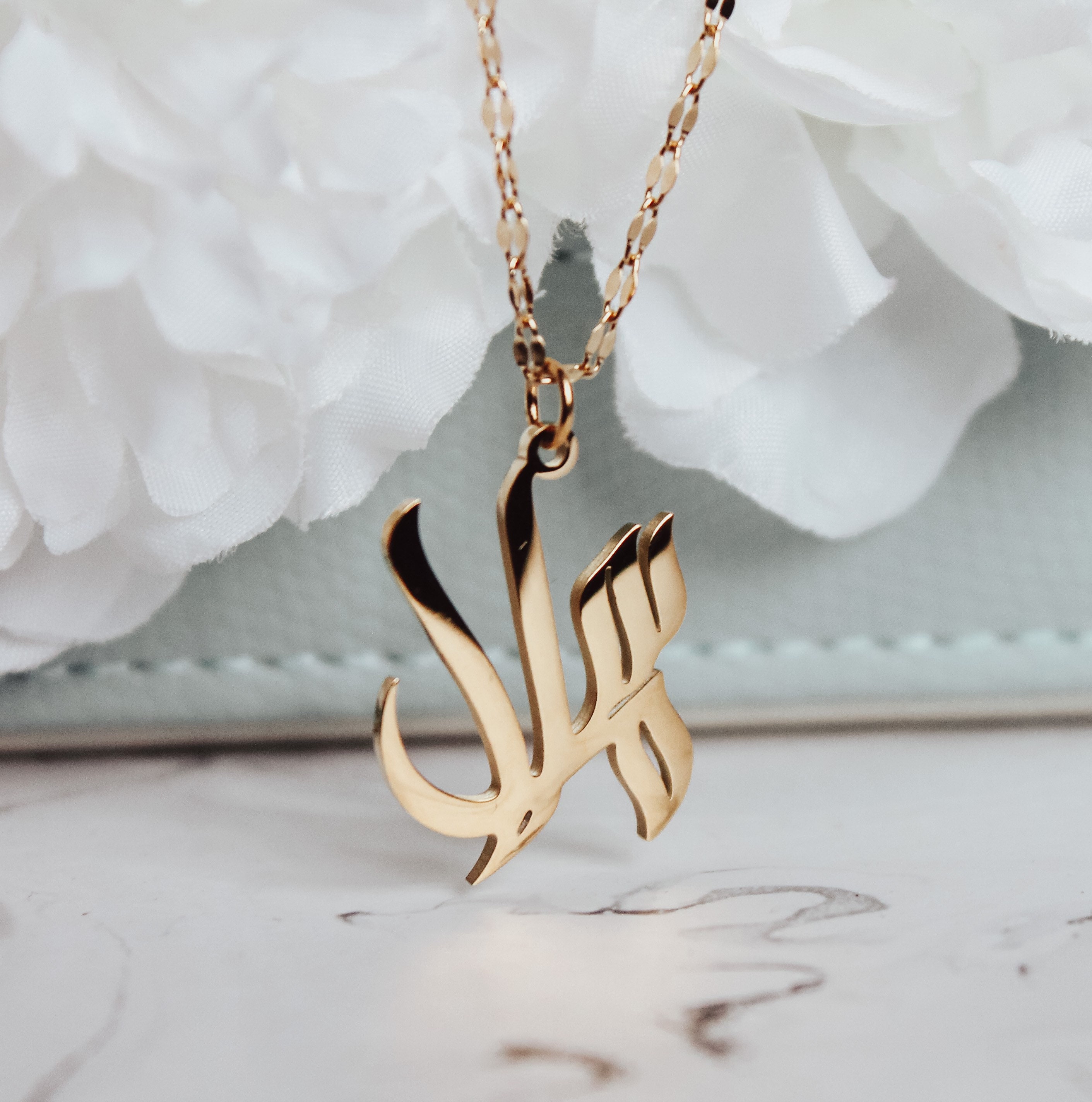 SALAM Peace Arabic Calligraphy Necklace 18Karat Gold Plated - Etsy