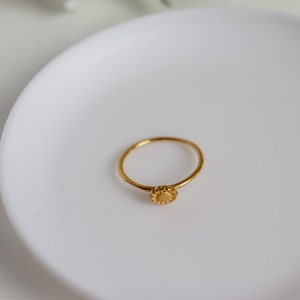 Sunflower Ring, 18K Gold Simple Statement Ring, Bridesmaid, Mothers Gift for her, Dainty, Minimalist, Ring for women, Waterproof image 4