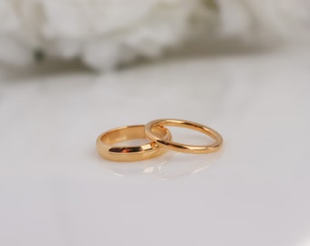 Rounded Band Ring, 18K Gold Rose Gold Silver, Simple Statement Ring, Bridesmaid, Mothers Gift for her, Dainty, Minimalist, Ring for women
