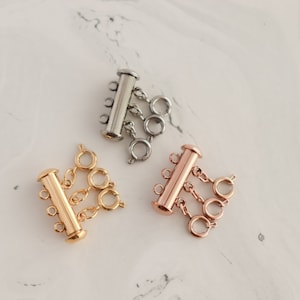 Layered Necklace Spacer Clasp, Gold, Silver or Rose Gold, No More