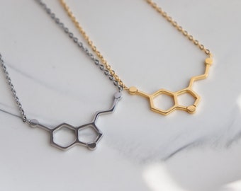 Serotonin Necklace, 18K Gold Plated, Layering Necklace, Bridesmaid, Mothers gifts, Dainty, Minimalist, Necklace For Women, Waterproof