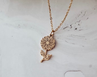 ALLAH Flower Pendant, Allah Necklace, God Necklace, 18K Gold Plated, Eid Gifts for Her, Mom, Islamic Calligraphy Jewellery Meaningful Dainty