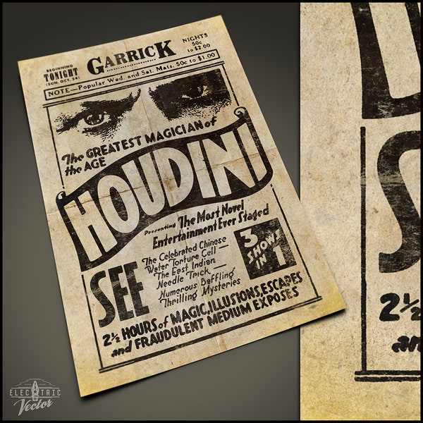 Houdini Garrick Last Show Poster