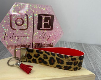 Red and Leopard Keychain