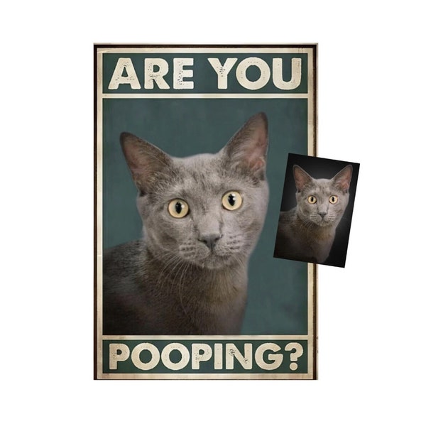 Funny Raccoon "Are You Pooping?" Tin Sign - 8x12 Inch Bathroom Wall Decor
