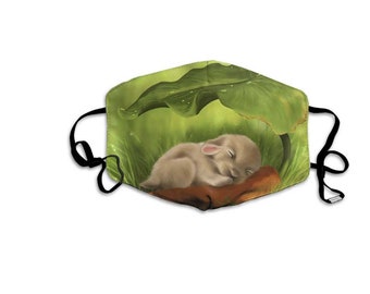 Bunny Rabbit Face Mask with 2 Carbon Filters, Reusable and Breathable Rabbit Themed Face Coverings