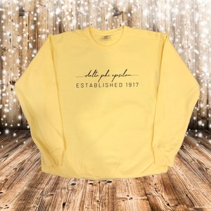 Custom Sorority Greek University Calligraphy Comfort Colors Sweatshirt Crewneck 10 Letter Max Cursive