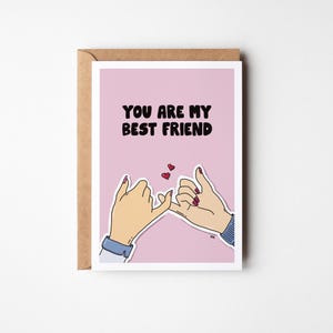 Postkarte You are my best friend – süße Freundschaftskarte im Comic-Stil, Geschenk für beste Freundin oder Freund, A6 mit Umschlag