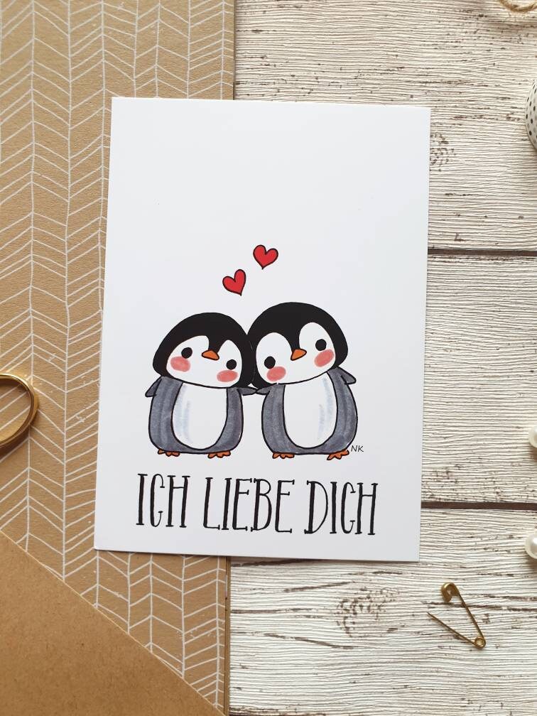 Grußkarte / Postkarte / Liebeskarte Ich liebe Dich | Etsy