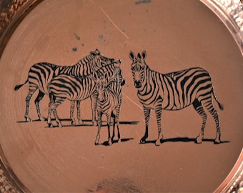 Solid Copper Zebra Plate from South Africa