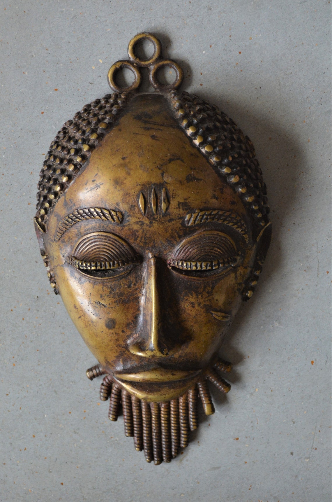 Antique Kenyan Bronze Tribal Masks pair Etsy